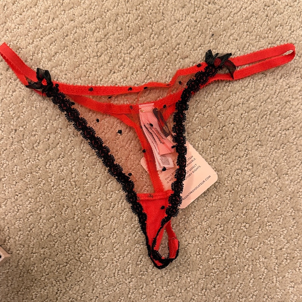 Agent Provocateur Red and Black Lace Panties